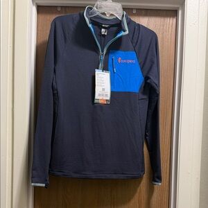 cotopaxi Navy and Blue Half-Zip Pullover Hoodie